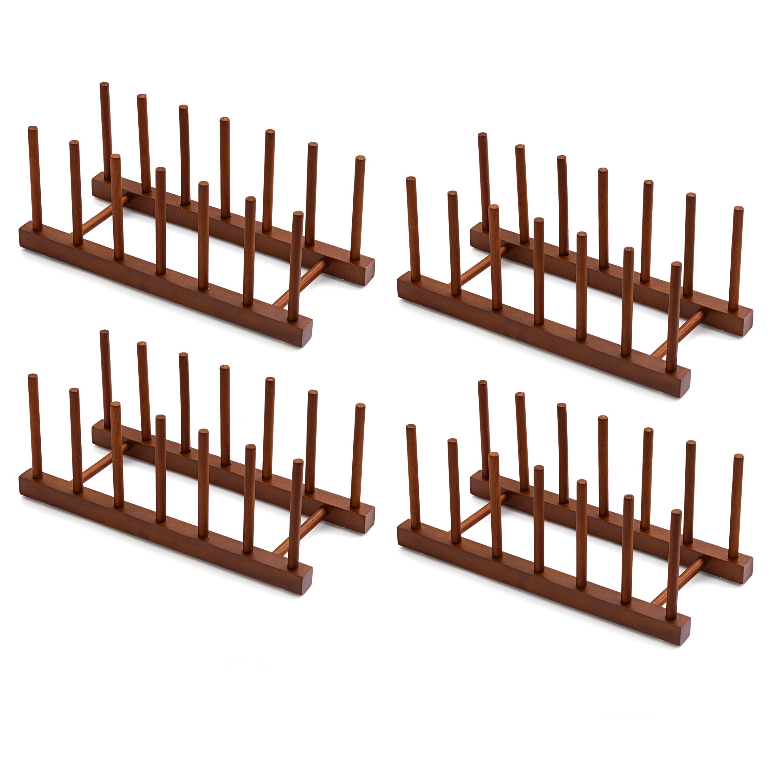 HBlife Teak Dish Plate Bowl Cup Book Pot Lid Cutting Board Drying Rack Stand Drainer Storage Holder Organizer Kitchen Cabinet（Keep Dry）