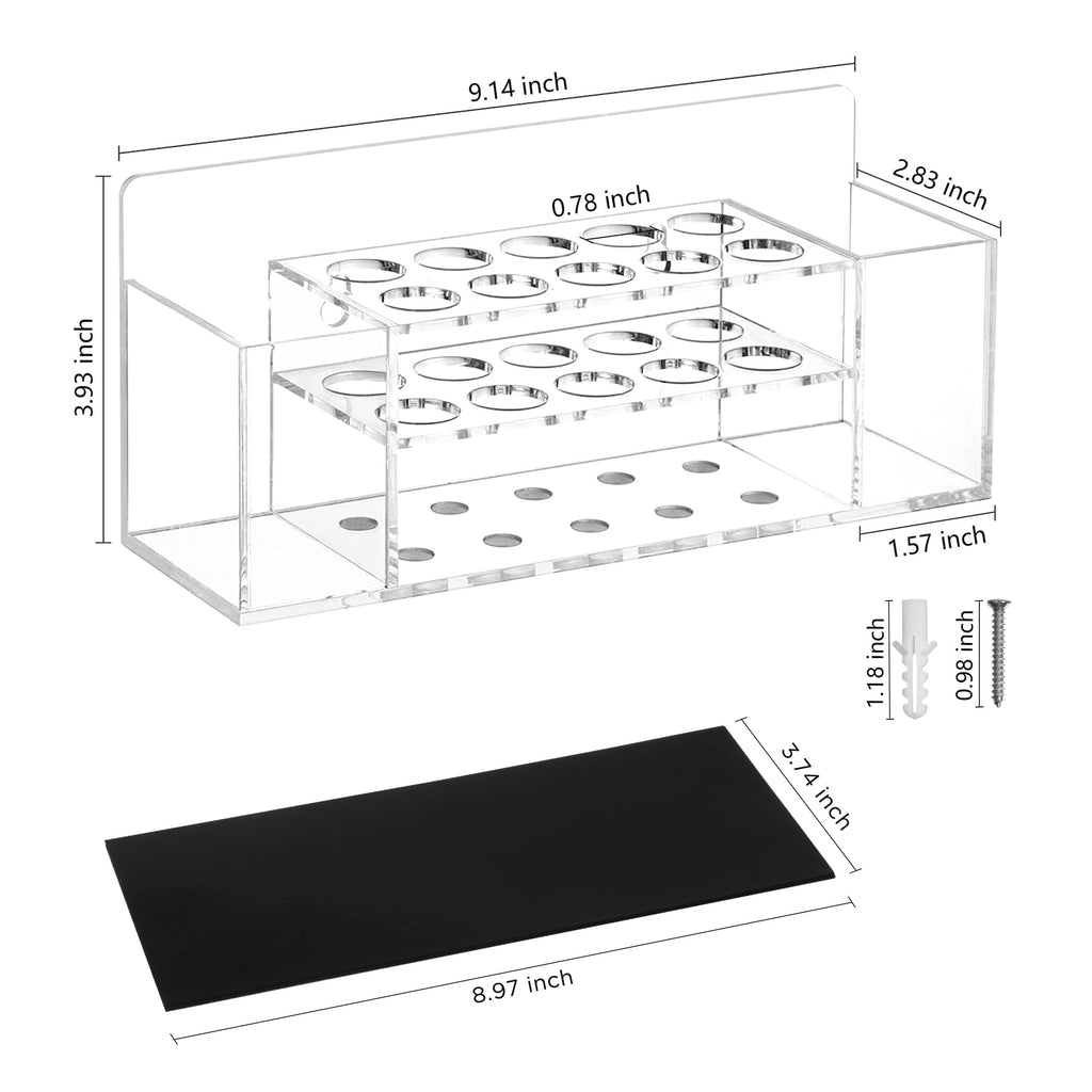 HBlife Acrylic Magnetic Dry Erase Marker Holder for Whiteboard, Wall Mount 10 Slots Magnet Pen Pencil Holder for Fridge Refrigerator, Locker Organizer Accessories for School Classroom Office, Black
