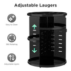 HBlife Extra Large 360 Rotating Makeup Organizer Adjustable Carousel Large Capacity Revolving Perfume Organizer Skincare Organizers Cosmetic Storage Spinning Holder for Vanity, Black