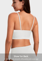 Angelhood Sports Cami Bras Pack for Women - Basic V-Neck Padded Seamless Bras with No Underwire