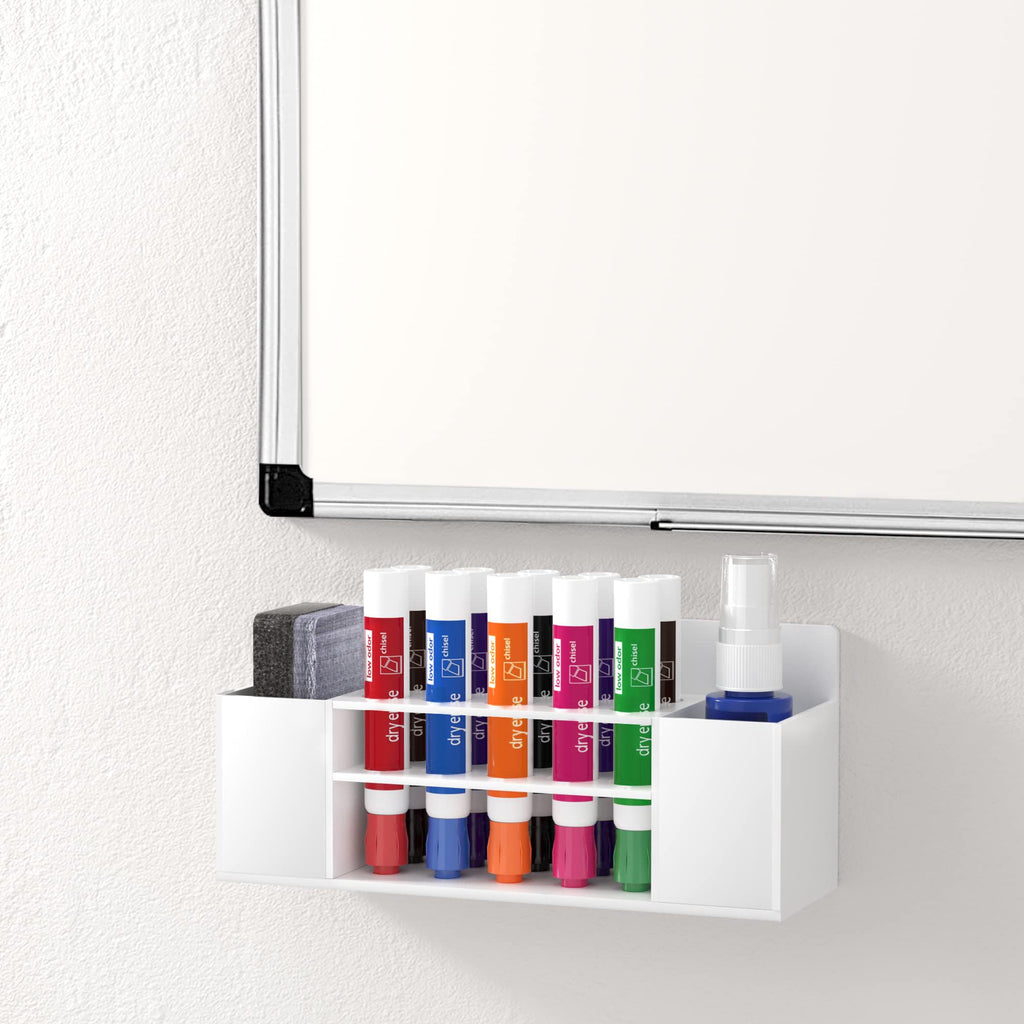 HBlife Acrylic Magnetic Dry Erase Marker Holder for Whiteboard, Wall Mount 10 Slots Magnet Pen Pencil Holder for Fridge Refrigerator, Locker Organizer Accessories for School Classroom Office, Black