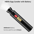 HBlife Egg Candler Wireless Rechargeable LED Bright Cool Light, Egg Candler Tester for Monitoring Eggs Development with 2 Soft Rubber