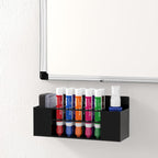 HBlife Acrylic Magnetic Dry Erase Marker Holder for Whiteboard, Wall Mount 10 Slots Magnet Pen Pencil Holder for Fridge Refrigerator, Locker Organizer Accessories for School Classroom Office, Black
