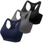 HBlife Sports Bras for Women, Seamless Racerback Bra with Removable Padded, Medium Support Bra for Yoga Workout Fitness