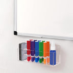 HBlife Acrylic Magnetic Dry Erase Marker Holder for Whiteboard, Wall Mount 10 Slots Magnet Pen Pencil Holder for Fridge Refrigerator, Locker Organizer Accessories for School Classroom Office, Black