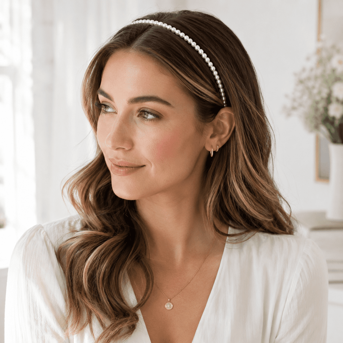 HBlife 7 Pack Headbands for Women Girls Headbands Trendy Brown Knotted Solid Head Bands Pearl Headband Non Slip Hairbands Cute Hair Accessories Multi-style Headband Pack