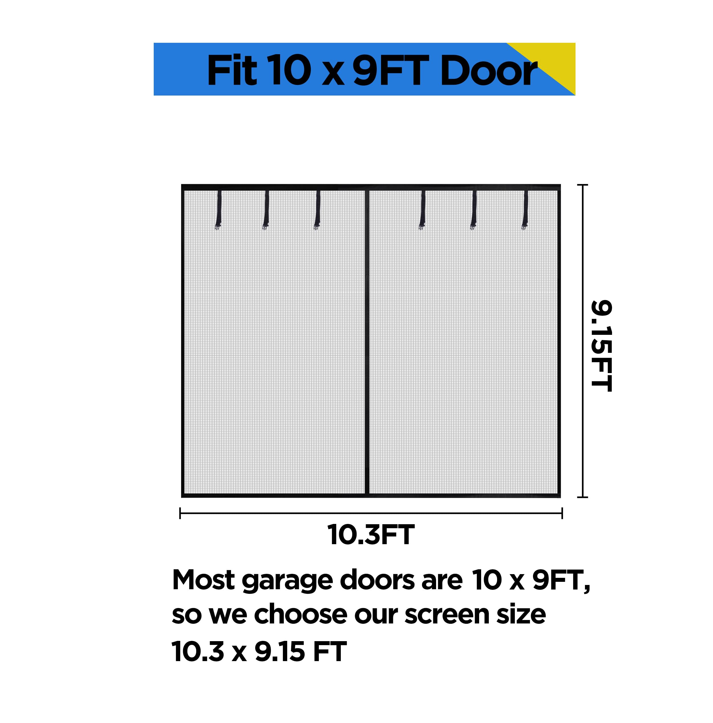 HBlife Garage Screen Doors for 1 Car Garage,7x7FT Fiberglass Magnetic Garage Door Screen, Hands Free Retractable Garage Net Screen Door Mesh with 6 Roll Up Starps and 26 Magnets for Patio, Gym, Porch