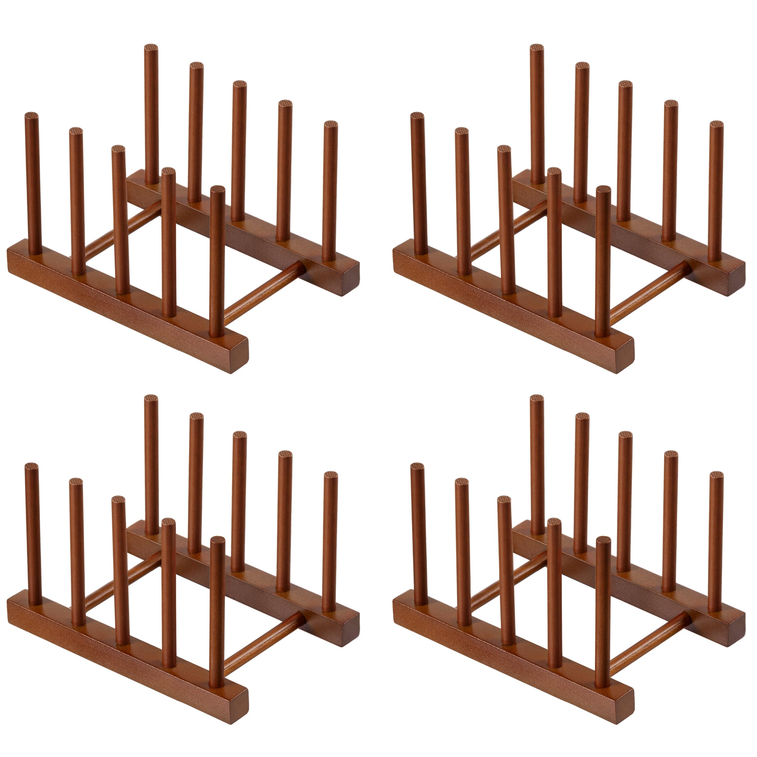 HBlife Teak Dish Plate Bowl Cup Book Pot Lid Cutting Board Drying Rack Stand Drainer Storage Holder Organizer Kitchen Cabinet（Keep Dry）