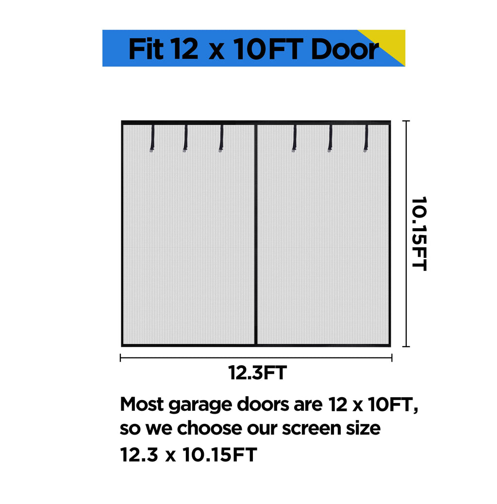 HBlife Garage Screen Doors for 1 Car Garage,7x7FT Fiberglass Magnetic Garage Door Screen, Hands Free Retractable Garage Net Screen Door Mesh with 6 Roll Up Starps and 26 Magnets for Patio, Gym, Porch