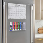 HBlife Acrylic Magnetic Dry Erase Marker Holder for Whiteboard, Wall Mount 10 Slots Magnet Pen Pencil Holder for Fridge Refrigerator, Locker Organizer Accessories for School Classroom Office, Black