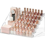 HBlife 6 Tier Nail Polish Organizer with Nail Supplies Organizer, Clear Acrylic Nail Polish Holder & Display Stand for Gel Polish (1 Pack)