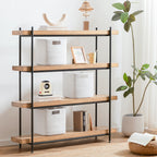 HBlife Set of 4 Storage Cubes-11 X 10.5 X 10.5 In, Cotton Rope Basket for Shelves, Toys, Book, Cube Storage Bin with Handles, Woven Storage Basket for Organizing, Beige