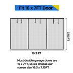 HBlife Garage Screen Doors for 1 Car Garage,7x7FT Fiberglass Magnetic Garage Door Screen, Hands Free Retractable Garage Net Screen Door Mesh with 6 Roll Up Starps and 26 Magnets for Patio, Gym, Porch