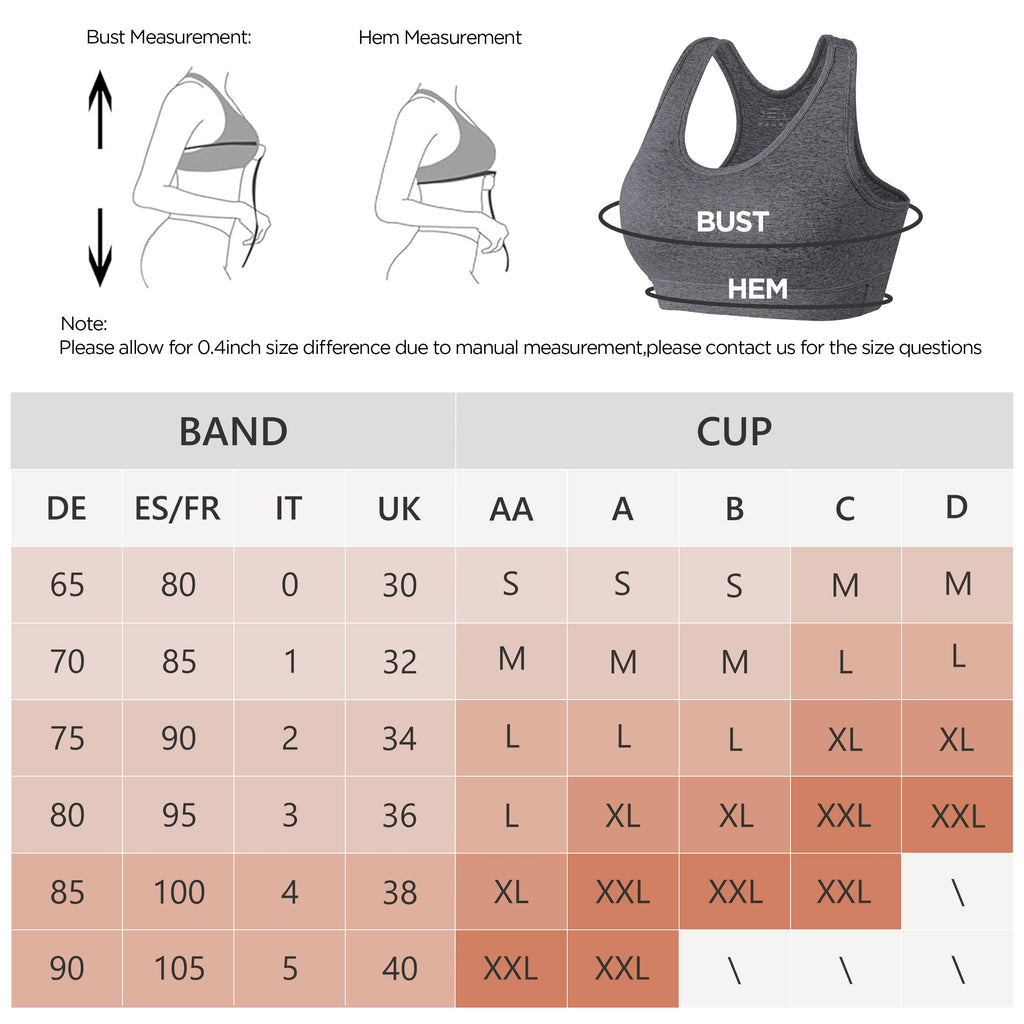 HBlife Sports Bras for Women, Seamless Racerback Bra with Removable Padded, Medium Support Bra for Yoga Workout Fitness