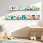 HBlife 24 Inches Floating Shelves Wall Mounted Clear Acrylic Shelves for Figures, 16 Inch Stud Spacing Invisible Floating Bookshelf for Kids and Nursery, 2 Pack (5MM Thick)