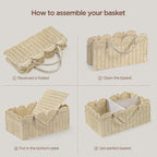 HBlife Large Baby Diaper Caddy, Paper Rope Storage Baskets Nursery Bin with Removable Divider, Portable Car Organizer for Diapers, Baby Shower Gifts, Newborn Essentials Must Haves