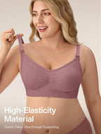 Angelhood Women Nursing Bras for Breastfeeding 5 Pack, Maternity Sleep Bra | Seamless Pregnancy Full Bust Bralettes with Extenders, Wireless V Neck Bralette, Ultra Comfort Postpartum Essentials Bra Pack