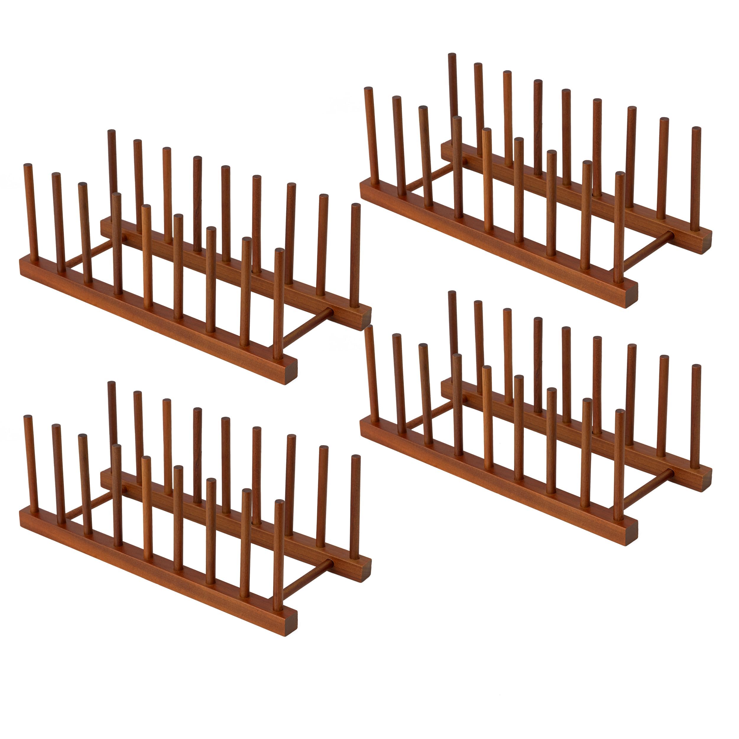 HBlife Teak Dish Plate Bowl Cup Book Pot Lid Cutting Board Drying Rack Stand Drainer Storage Holder Organizer Kitchen Cabinet（Keep Dry）
