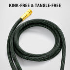 HBlife 25ft Garden Hose, Non Expandable Garden Hose with 10 Function Sprayer Nozzle, Flexible Lightweight Water Hose for Yard, Lawn, Car Wash and Outdoor