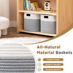 HBlife Set of 4 Storage Cubes-11 X 10.5 X 10.5 In, Cotton Rope Basket for Shelves, Toys, Book, Cube Storage Bin with Handles, Woven Storage Basket for Organizing, Beige