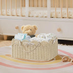 HBlife Large Baby Diaper Caddy, Paper Rope Storage Baskets Nursery Bin with Removable Divider, Portable Car Organizer for Diapers, Baby Shower Gifts, Newborn Essentials Must Haves