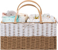 HBlife Large Baby Diaper Caddy Organizer, Paper Rope Storage Baskets Nursery Bin with Removable Divider, Portable Car Organizer for Diapers, Baby Shower Gifts, Newborn Essentials Must Haves