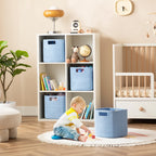 HBlife Set of 4 Storage Cubes-11 X 10.5 X 10.5 In, Cotton Rope Basket for Shelves, Toys, Book, Cube Storage Bin with Handles, Woven Storage Basket for Organizing, Beige