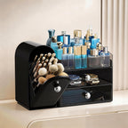 HBlife Makeup Organizer Countertop with Drawers, Vanity Organizers with Brush Holder, Bathroom Counter Organizer for Perfume, Nail Polishes, Lipsticks, Skincare and Eyeshadow Palettes