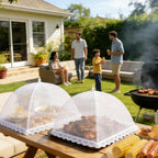 Mesh Food Covers for Outside - 1 Extra Large (40 x 24 in) & 6 Large (17 x 17 in) Food Tents, Collapsible and Reusable Food Covers for Outdoors Picnic, BBQ, Camping, Party Supplies