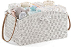 HBlife Diaper Caddy Organizer, Large Hand-Woven Storage Basket for Diapers & Baby Essentials - Elegant Curved Design, Ideal Gift for Baby Shower & Registry Must-Have