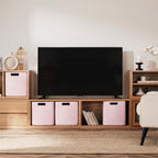 HBlife Set of 4 Storage Cubes-11 X 10.5 X 10.5 In, Cotton Rope Basket for Shelves, Toys, Book, Cube Storage Bin with Handles, Woven Storage Basket for Organizing, Beige