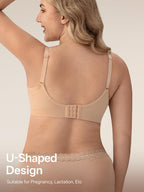 Angelhood Women Nursing Bras for Breastfeeding 5 Pack, Maternity Sleep Bra | Seamless Pregnancy Full Bust Bralettes with Extenders, Wireless V Neck Bralette, Ultra Comfort Postpartum Essentials Bra Pack