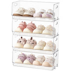 HBlife Clear Acrylic Kids Shoe Rack Baby Toddler Shoe Storage Organizer for Closet Floor Entryway Bedroom, 2 Tier Stackable Small Shoe Rack Shelf Display Stand