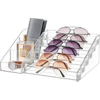 HBlife Sunglass Organizer Clear Acrylic Eyeglasses Display Stand, 6 Tier Multiple Pairs of Glasses Holder for Nightstand, Tabletop Eyeglass Holder for Dresser