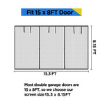 HBlife Garage Screen Doors for 1 Car Garage,7x7FT Fiberglass Magnetic Garage Door Screen, Hands Free Retractable Garage Net Screen Door Mesh with 6 Roll Up Starps and 26 Magnets for Patio, Gym, Porch