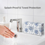 HBlife Acrylic Guest Towel, Paper Napkin Holder for Bathroom - Clear Waterproof Vertical Stand, Disposable Paper Hand Towel Dispenser, Modern Table Tray for Kitchen, Home, Hotel, Office(2 Pack)​