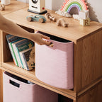 HBlife Set of 4 Storage Cubes-11 X 10.5 X 10.5 In, Cotton Rope Basket for Shelves, Toys, Book, Cube Storage Bin with Handles, Woven Storage Basket for Organizing, Beige