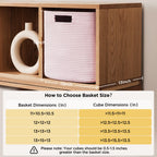 HBlife Set of 4 Storage Cubes-11 X 10.5 X 10.5 In, Cotton Rope Basket for Shelves, Toys, Book, Cube Storage Bin with Handles, Woven Storage Basket for Organizing, Beige