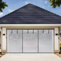 HBlife Privacy Garage Door Screen for 1 Car Garage, 8x7FT Heavy Duty Magnetic Garage Screen Door Mesh, Hands Free Retractable Garage Net Screen with 6 Roll Up Starps and 26 Magnets, Silver Grey