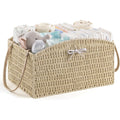 HBlife Diaper Caddy Organizer, Large Hand-Woven Storage Basket for Diapers & Baby Essentials - Elegant Curved Design, Ideal Gift for Baby Shower & Registry Must-Have