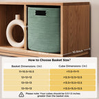 HBlife Set of 4 Storage Cubes-11 X 10.5 X 10.5 In, Cotton Rope Basket for Shelves, Toys, Book, Cube Storage Bin with Handles, Woven Storage Basket for Organizing, Beige