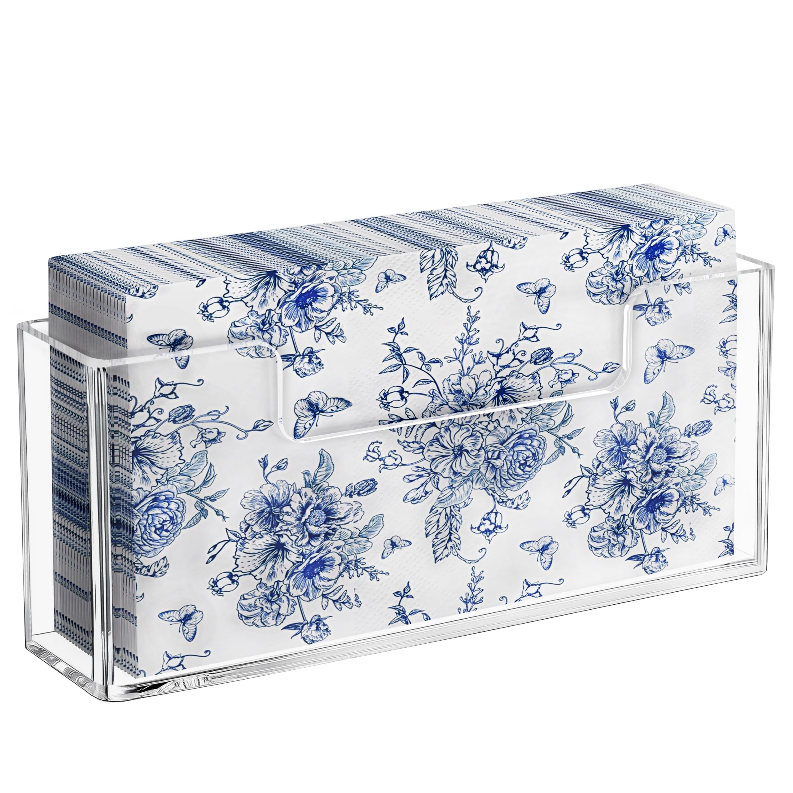 HBlife Acrylic Guest Towel, Paper Napkin Holder for Bathroom - Clear Waterproof Vertical Stand, Disposable Paper Hand Towel Dispenser, Modern Table Tray for Kitchen, Home, Hotel, Office(2 Pack)​