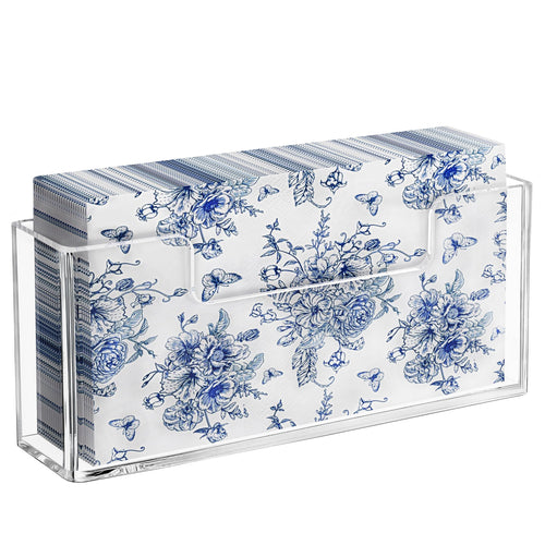 HBlife Acrylic Guest Towel, Paper Napkin Holder for Bathroom - Clear Waterproof Vertical Stand, Disposable Paper Hand Towel Dispenser, Modern Table Tray for Kitchen, Home, Hotel, Office(2 Pack)​