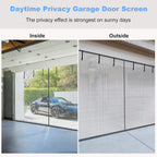 HBlife Privacy Garage Door Screen for 1 Car Garage, 8x7FT Heavy Duty Magnetic Garage Screen Door Mesh, Hands Free Retractable Garage Net Screen with 6 Roll Up Starps and 26 Magnets, Silver Grey