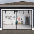 HBlife Garage Screen Doors for 1 Car Garage,7x7FT Fiberglass Magnetic Garage Door Screen, Hands Free Retractable Garage Net Screen Door Mesh with 6 Roll Up Starps and 26 Magnets for Patio, Gym, Porch