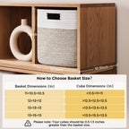 HBlife Set of 4 Storage Cubes-11 X 10.5 X 10.5 In, Cotton Rope Basket for Shelves, Toys, Book, Cube Storage Bin with Handles, Woven Storage Basket for Organizing, Beige