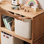 HBlife Set of 4 Storage Cubes-11 X 10.5 X 10.5 In, Cotton Rope Basket for Shelves, Toys, Book, Cube Storage Bin with Handles, Woven Storage Basket for Organizing, Beige