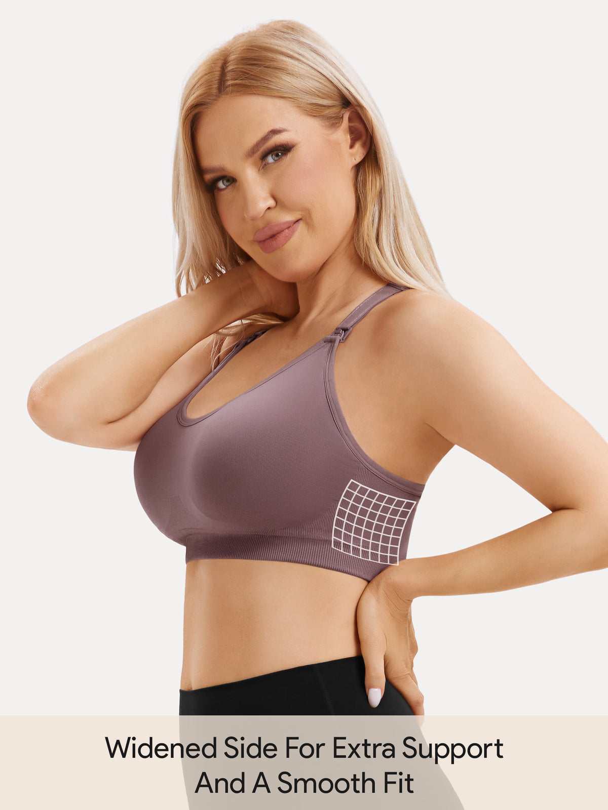 HBlife Maternity Seamless Nursing Sport Bras, Pink, Black, Blue (3 Pack) XXL