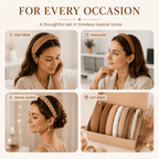 HBlife 7 Pack Headbands for Women Girls Headbands Trendy Brown Knotted Solid Head Bands Pearl Headband Non Slip Hairbands Cute Hair Accessories Multi-style Headband Pack