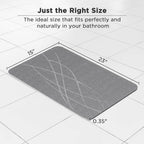 HBlife Stone Bath Mat, Diatomaceous Earth Bath Mat Bathmat, Non Slip Super Absorbent Quick Drying Diatomite Stone Bath Shower Mat for Bathroom, 23" x 15", Gray
